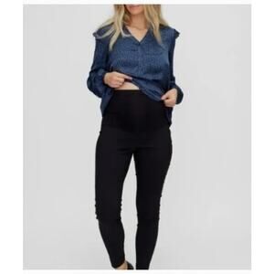 New Motherhood Maternity Black Full‎ Coverage Black Skinny Pants Office Medium
